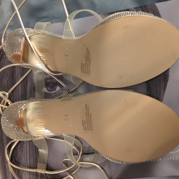 Jlo Gold Lace Up Rhinestone Shoes, 9 - Picture 4 of 6